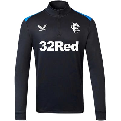 Castore Rangers FC-trainingsfleece voor heren met kwartrits en getailleerd model (Peacoat Marine)