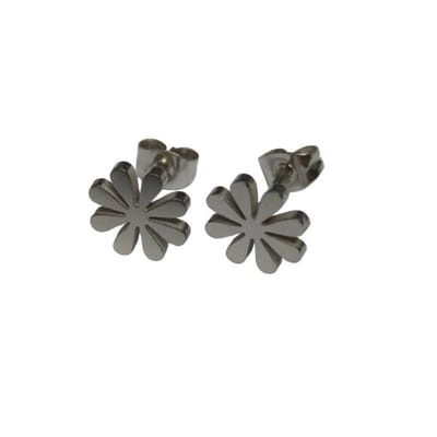 Aramat Jewels | Oorbellen | Stalen Oorbellen Bloem - Perfect Cadeau! | Zilverkleur-10mm | |7mm | Staal | Volwassenen | Verkleurd niet