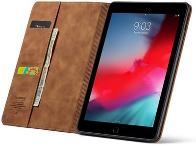 CaseMania Bookcase hoesje met Standaard geschikt voor iPad 10.2 (7e t/m 9e generatie) - Effen Cogac Bruin - Kunstleer