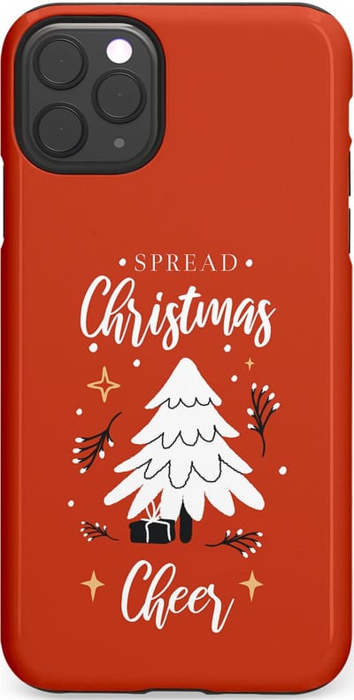 Casetastic hoesje geschikt voor Apple iPhone 11 Pro Max - Dubbellaagse bescherming - Verspreid het Kerstfeest - Fashion Case - Terracotta