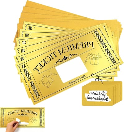 Premium Tickets met Verjaardagskaart en Kraskaarten - Creatief Cadeau voor Vrouwen, Unieke Verjaardagscadeaus en Speciale Gelegenheden, Perfect voor Moeder en Kind