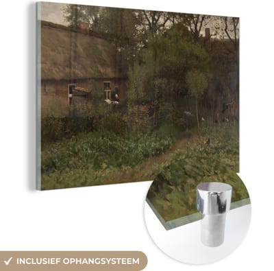 ® Glasschilderij 180x120 cm - Schilderij acrylglas - De moestuin - Schilderij van Anton Mauve - Foto op glas - Muurdecoratie woonkamer - Wanddecoratie slaapkamer - Schilderijen