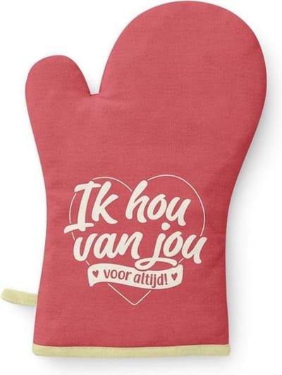 Ovenhandschoen Ik hou van jou voor altijd