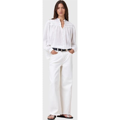 AllSaints Etti Linen Shirt Optic White Taglia: 4 | Magliette intime Outlet | Donna | Bianco