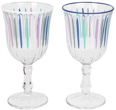 Talking Tables - Blauw wit gestreept wijnglas in-the-mix - Wijnglazen