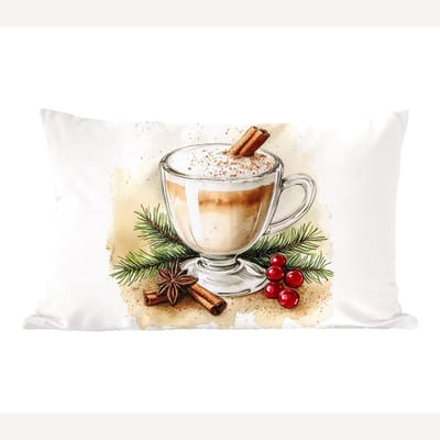 Sierkussens - Kussentjes Woonkamer - 50x30 cm - Winter - Koffie - Warm - Decoratie