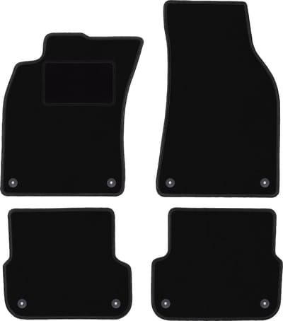 Zwarte veloursmatten voor: Audi A6 C6 sedan, stationwagen, avant (2004-2006)