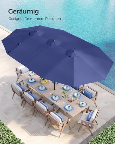 Parasol Terrasparasol 300 cm LED Solar | Depauwonen Ampelschirm Gartenschirm met Kurbel, Kantelbaar, 8 Rippen, UV-bestendig, Grote Schaduw voor Tuin, Balkon & Patio – Afmetingen op aanvraag – Depauw