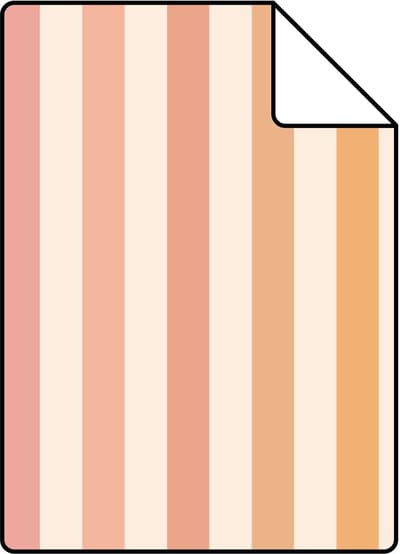 Proefstaal ESTAhome behang strepen oranje en roze - 26.5 x 21 cm - 131604-S
