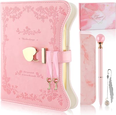 Solidchoice - Dagboek met Slot en Sleutel voor Meisjes, Geschenkset