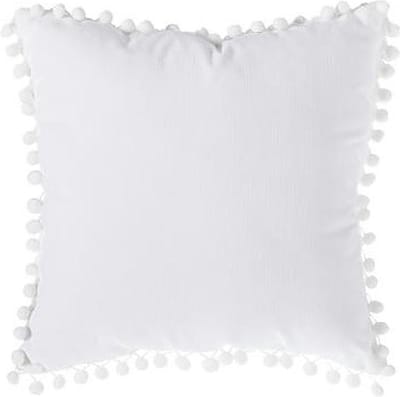 Sierkussen Ellis - Wit - Sierkussen met pompons/tassels - 40x40 cm
