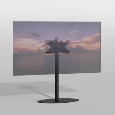 Cavus TV Vloerstatief ELLIPS - zwart - hoogte 100cm - VESA 400x200