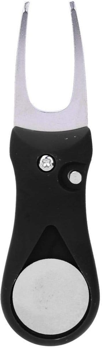 Dailygoody - Golf pitchfork - Golf reparatie gereedschap - Duurzaam roestvrij staal - Zwart - Gebruiksvriendelijk - Geschikt voor trainen - Compact model