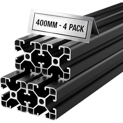 4PCS Profilé d'Extrusion en Aluminium 4040, 15,75 Pouces 400 mm, Rainure en T Norme Européenne Anodisé Rail Linéaire, Rail en Aluminium Extrudé Haute Résistance, pour 3D