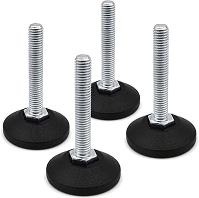 Verstelschroef met Verzinkte Schroef en Draaibare Voet - 4 Stuks - Ø 38 mm, M8 x 100 mm