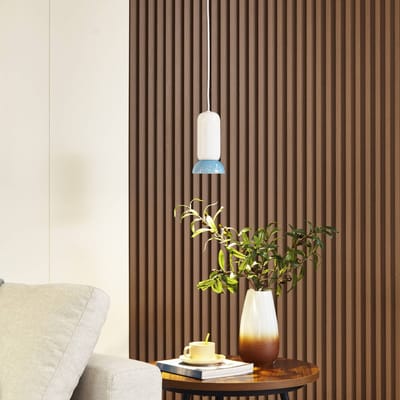 Lindby - hanglamp - 1licht - Keramiek - H: 21.5 cm - GU10 - wit, blauw