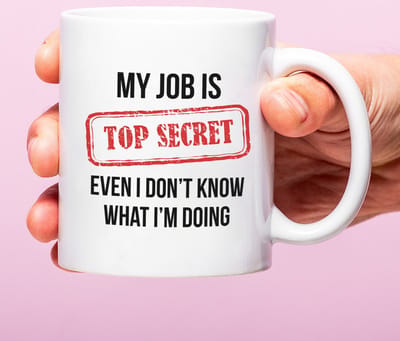 Mok My Job Is Top Secret van Ditverzinjeniet.nl