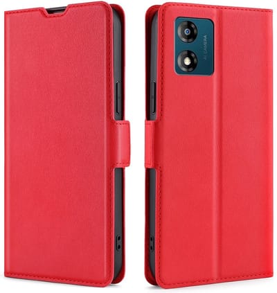 Coverup Hoesje - Geschikt voor Motorola Moto E13 Hoesje - Coverup Folio Book Case - Rood