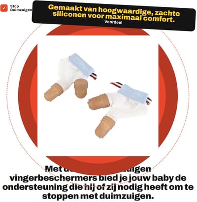 Dailygoods- Vingerbeschermer Siliconen - Duimzuigstop - Ademend Gat - 2 Vingerbeschermers - Veilig en Comfortabel - Stevig Materiaal - Vingerstopper