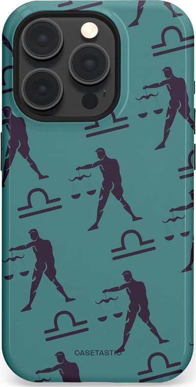 Casetastic Hoesje Geschikt voor Apple iPhone 15 Pro Magsafe - Stijlvolle Beschermende Duo-layer Case - Zodiak weegschaal