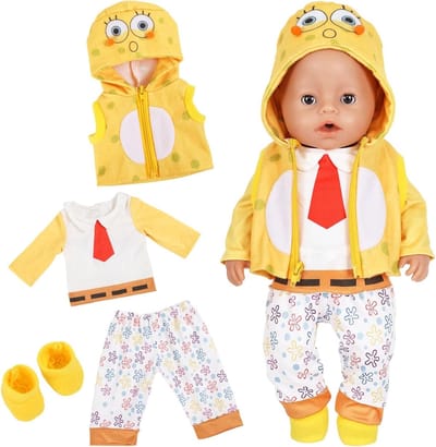 Kledingset voor poppen van 30-45 cm - 4-delige set met schattige outfits en accessoires
