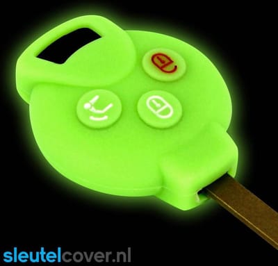 Autosleutel Hoesje geschikt voor Smart - SleutelCover - Silicone Autosleutel Cover - Sleutelhoesje Glow in the dark / Lichtgevend