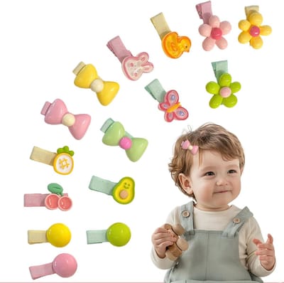 15 baby hair pins made of soft and non-slip fabric for fine hair, perfect for girls with thin and soft hair - ShopVlot