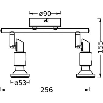 OSRAM LED SPOT GU10 2 x 3,4W, 460lm, schwarz, 2.700K Farbtemperatur, warmweiße Lichtfarbe, zeitloses Design, austauschbare LED-Lampe, ideal für Innenräume, CRI 90, verstellbare Köpfe