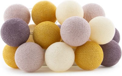 Cotton Ball Lights - LED lichtslinger voor binnen - Handgemaakt en Fairtrade - 20 lampjes - Adore