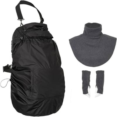 3-in-1 Fleecehoes voor Babydrager en Draagdoek - Universele en Warme Bescherming met Regenhoes, Sjaalkraag en Handwarmer
