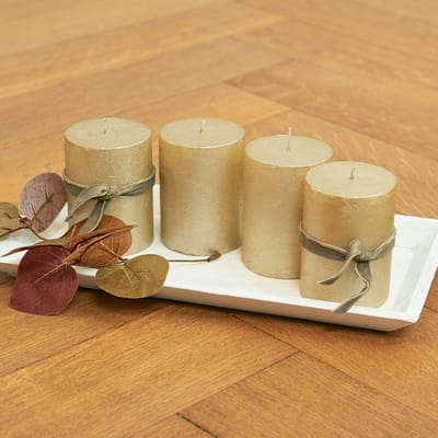 LOBERON Kaars set van 4 Virrans goudkleurig