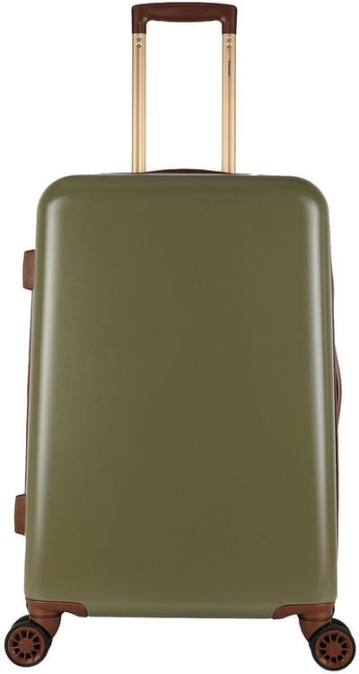 Decent RETRO Middelmaat koffer 66x42x26 – Reiskoffer met wielen - Lichtgewicht koffer – Reiskoffer midden - Veilig TSA Cijferslot – Green