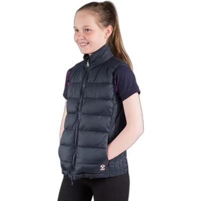 Horze Amber Lichtgewicht Gevoerde Club Bodywarmer, kinderen, blauw, 122/128
