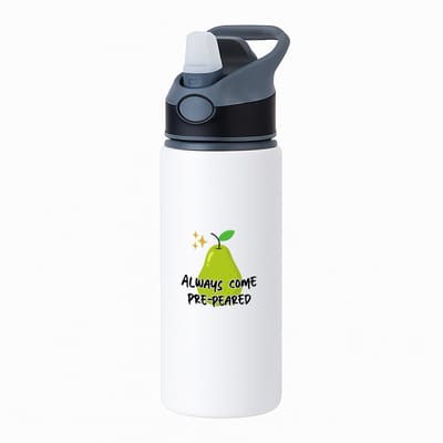 Hacebo® - Collega cadeau waterfles met rietje zwart - Collega - Leuke cadeau voor een collega - Leuke gift - Geschenk - met leuke afbeelding - Verjaardag - Jubileum - Peer cadeau - water fles - 650ML
