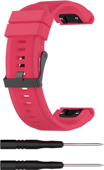 Siliconen bandje - geschikt voor Garmin Fenix 3 / 5X / 5X Plus / 6X / 6X Pro / 7X / 7X Pro / 8 (51 mm) / Quatix 3 / 6X / Tactix (7) / Enduro (2) / Descent Mk1 / Mk2(i) / Mk3i 51 mm / D2 / Delta PX / Mach 1 Pro / Epix Pro Gen 2 51 mm - rosekleurig