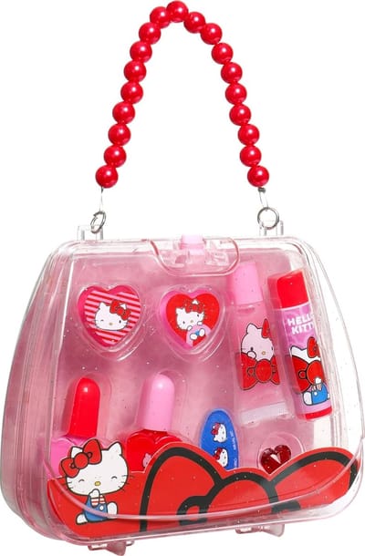 Kinderschmink Tasje - Make-up Set - Rollenspel - Inclusief Parelketting - 15 x 5 x 14 cm