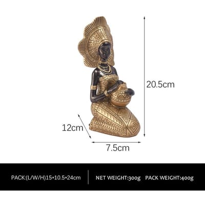 Vintage Afrikaanse Zwarte Vrouwen Ornamenten Exotische Huisgebruik Entree Wijnkast Beeldjes Decoraties Duurzaam Duurzaam brown