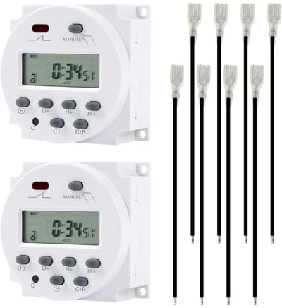 Dailygoods- Mini-Timer Digitaal - 2 Stuks - 16A Timer - Waterdichte Afdekking - Timerschakelaar - Geschikt voor Verlichting