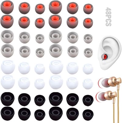 Solidchoice - 48 Silicone Vervangende Oordopjes - Geschikt voor In-Ear Hoofdtelefoons in 4 Kleuren