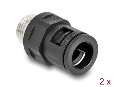 Delock Conduit Fitting with brass external thread M16 black 2 pieces