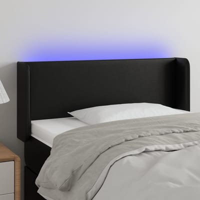 vidaXL - Hoofdbord - LED - 103x16x78/88 - cm - kunstleer - zwart