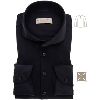 John Miller Slim Fit Long Sleeve Polo Zwart / male