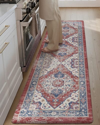 Antifatique Keukenvloermatten met Waterdichte en Antislip Eigenschappen, Boho Design, 60x220cm, Ideaal voor Keuken en Kantoor, Comfortabel en Stijlvol