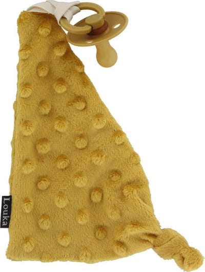 Louka speendoekje driehoek minky okergeel - meisje - jongen - minky - speenknuffel - excl. Speen