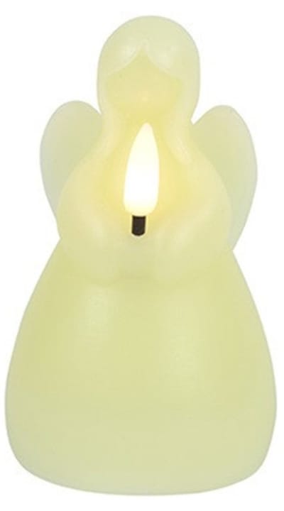 Countryfield LED kaars engel - creme wit - H11,5 cm - wax kaars op batterijen - kaarsen - kerst thema - kerstkaarsen