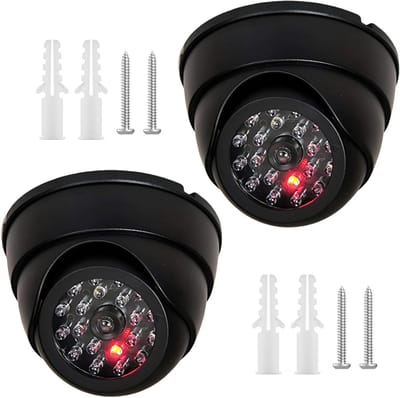 Dummy Camera Set - Valse Camera - Beveiliging Verhoging - Knipperende LED - 2 Stuks - Zwart