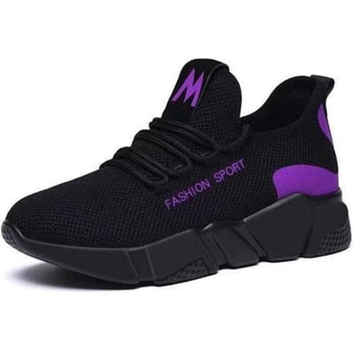 Nieuwe Casual Sneaker Damesmode Mesh Ademend Zachte Zool Hardloopschoenen Kokosschoenen 39 black