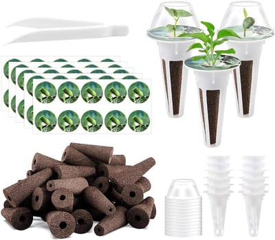 125 Stuks Groei Sponsen voor Hydroponische Tuin, Inclusief Vervangingssponsen, Labels en Plantmanden voor Optimale Groei