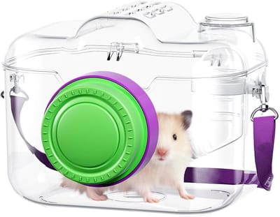 Hamsterdrager - Dierenkooi - Veilig Vervoer - Ingebouwd Drinksysteem - 22x10x16cm - Enkel attribuut