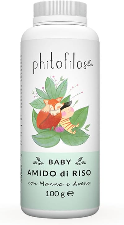 Phitofilos biologische baby rijstzetmeel bad poeder - haver en manna - gevoelige baby huid - ook voor voowassen 100gr